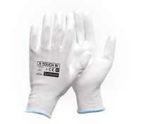X-TOUCH WHITE: Białe, poliuretanowe rękawiczki ochronne 